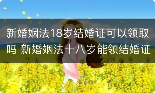 新婚姻法18岁结婚证可以领取吗 新婚姻法十八岁能领结婚证吗