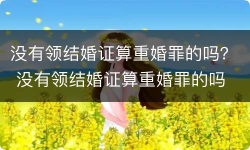 没有领结婚证算重婚罪的吗？ 没有领结婚证算重婚罪的吗