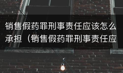 销售假药罪刑事责任应该怎么承担（销售假药罪刑事责任应该怎么承担呢）