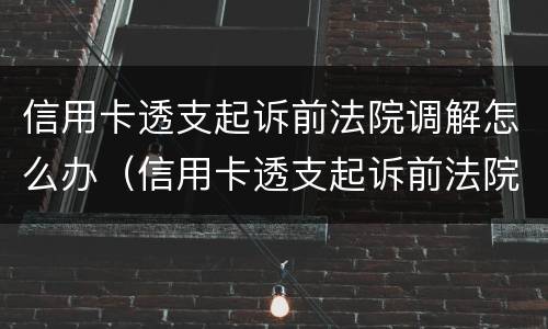 信用卡透支起诉前法院调解怎么办（信用卡透支起诉前法院调解怎么办理）