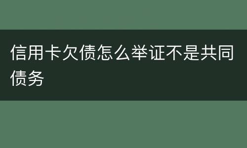信用卡欠债怎么举证不是共同债务