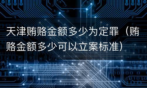 天津贿赂金额多少为定罪（贿赂金额多少可以立案标准）