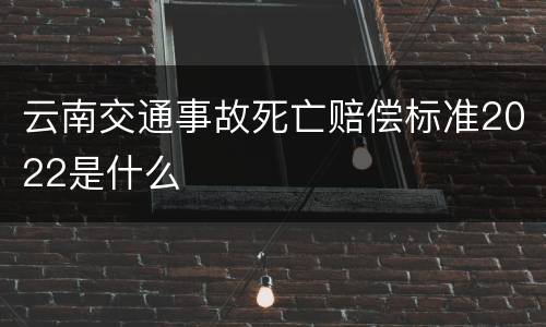 云南交通事故死亡赔偿标准2022是什么