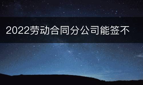 2022劳动合同分公司能签不