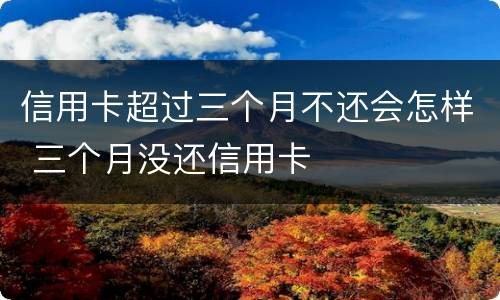 信用卡超过三个月不还会怎样 三个月没还信用卡