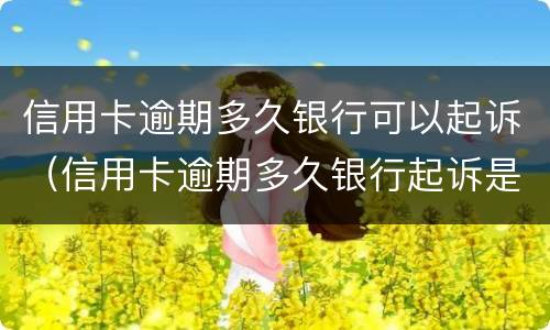信用卡逾期多久银行可以起诉（信用卡逾期多久银行起诉是无效的）