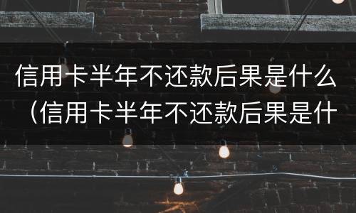 信用卡半年不还款后果是什么（信用卡半年不还款后果是什么呢）