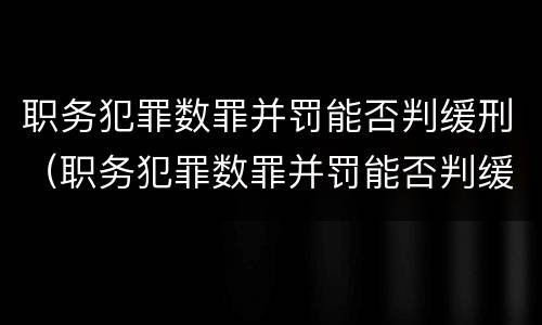 职务犯罪数罪并罚能否判缓刑（职务犯罪数罪并罚能否判缓刑呢）