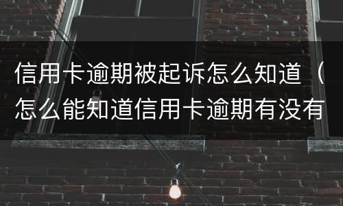 信用卡逾期被起诉怎么知道（怎么能知道信用卡逾期有没有被起诉）