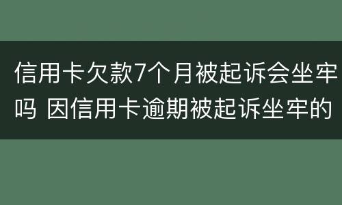 信用卡欠款7个月被起诉会坐牢吗 因信用卡逾期被起诉坐牢的多吗