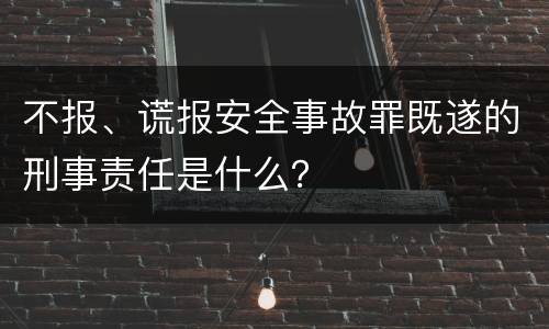 不报、谎报安全事故罪既遂的刑事责任是什么？
