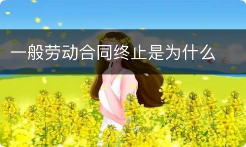 一般劳动合同终止是为什么