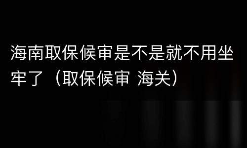 海南取保候审是不是就不用坐牢了（取保候审 海关）