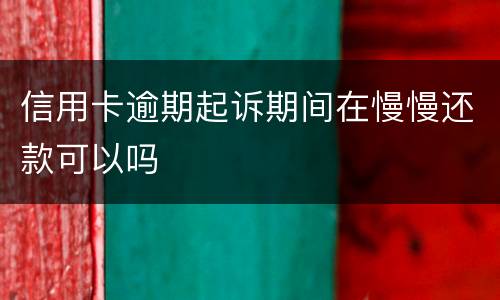 信用卡逾期起诉期间在慢慢还款可以吗
