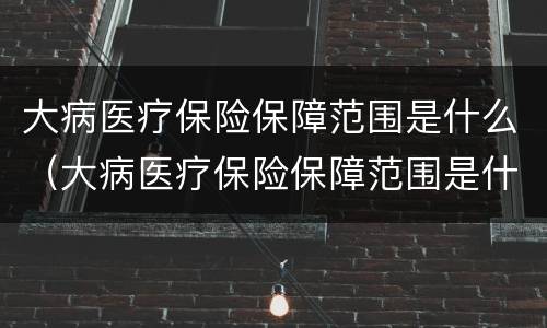 大病医疗保险保障范围是什么（大病医疗保险保障范围是什么意思）