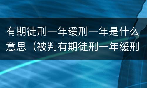 有期徒刑一年缓刑一年是什么意思（被判有期徒刑一年缓刑一年是什么意思）