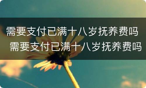 需要支付已满十八岁抚养费吗 需要支付已满十八岁抚养费吗