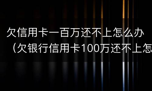 欠信用卡一百万还不上怎么办（欠银行信用卡100万还不上怎么办）