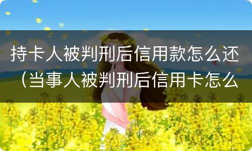 持卡人被判刑后信用款怎么还（当事人被判刑后信用卡怎么还）