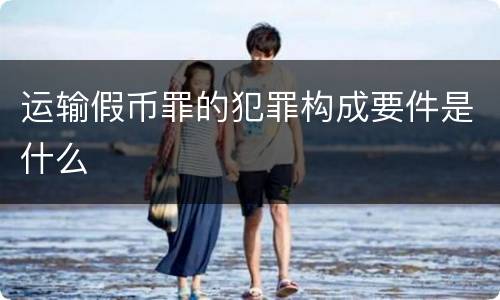 运输假币罪的犯罪构成要件是什么