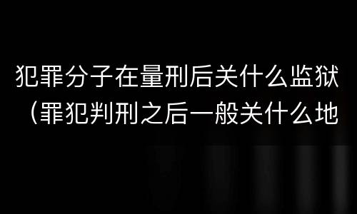 犯罪分子在量刑后关什么监狱（罪犯判刑之后一般关什么地方）