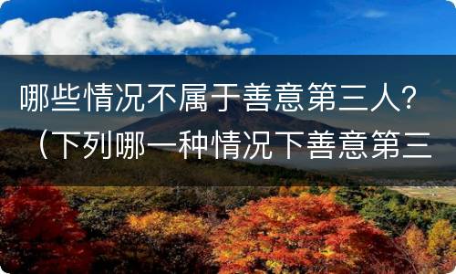 哪些情况不属于善意第三人？（下列哪一种情况下善意第三人）