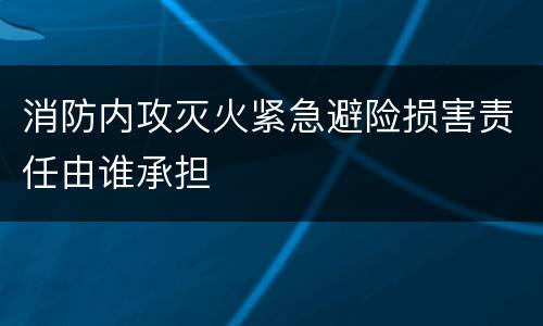 消防内攻灭火紧急避险损害责任由谁承担