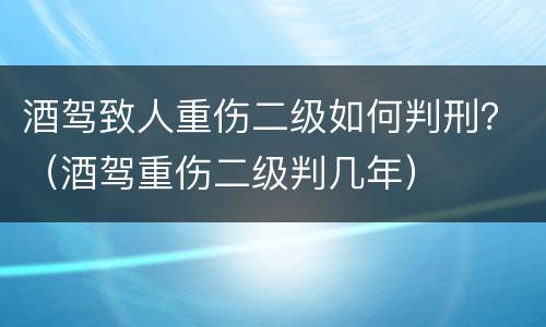 酒驾致人重伤二级如何判刑？（酒驾重伤二级判几年）