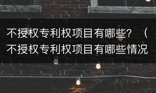 不授权专利权项目有哪些？（不授权专利权项目有哪些情况）
