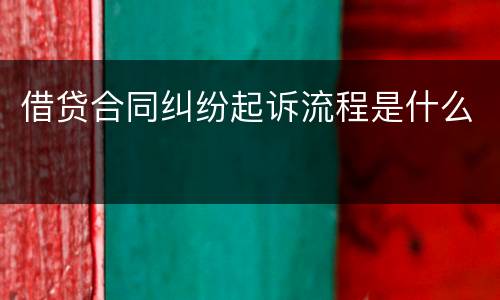 借贷合同纠纷起诉流程是什么
