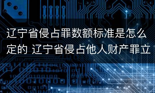 辽宁省侵占罪数额标准是怎么定的 辽宁省侵占他人财产罪立案标准