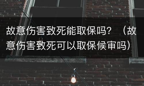 故意伤害致死能取保吗？（故意伤害致死可以取保候审吗）