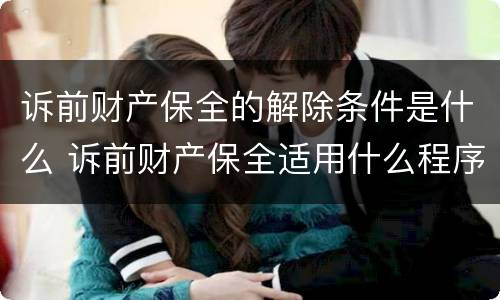 诉前财产保全的解除条件是什么 诉前财产保全适用什么程序