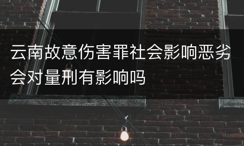 云南故意伤害罪社会影响恶劣会对量刑有影响吗
