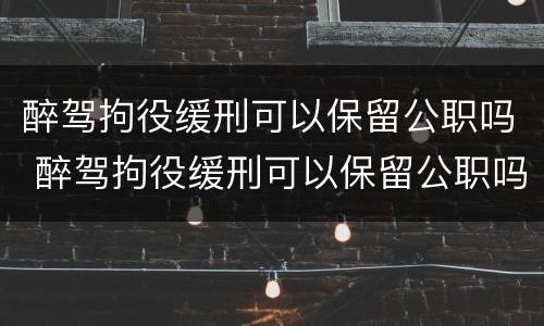 醉驾拘役缓刑可以保留公职吗 醉驾拘役缓刑可以保留公职吗知乎