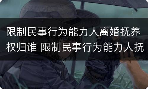限制民事行为能力人离婚抚养权归谁 限制民事行为能力人抚养费