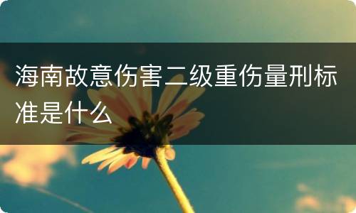 海南故意伤害二级重伤量刑标准是什么