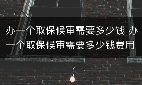 办一个取保候审需要多少钱 办一个取保候审需要多少钱费用