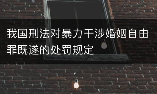 我国刑法对暴力干涉婚姻自由罪既遂的处罚规定