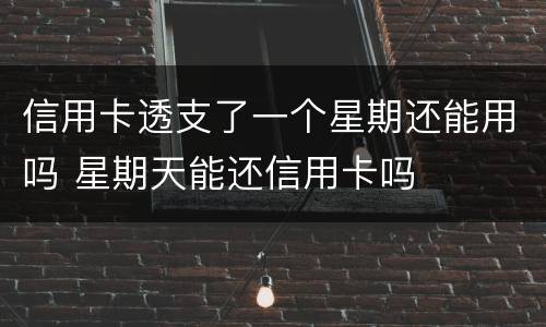 信用卡透支了一个星期还能用吗 星期天能还信用卡吗