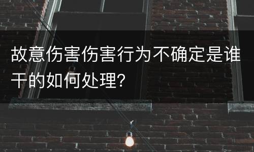 故意伤害伤害行为不确定是谁干的如何处理？