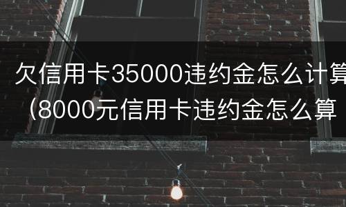 欠信用卡35000违约金怎么计算（8000元信用卡违约金怎么算的）
