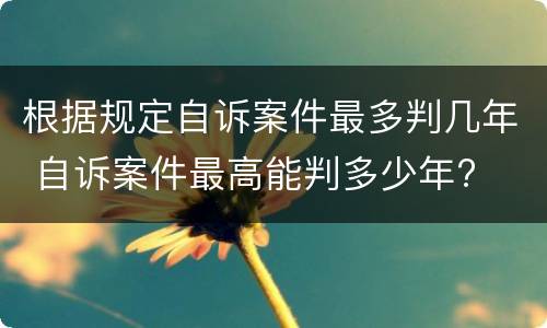 根据规定自诉案件最多判几年 自诉案件最高能判多少年?