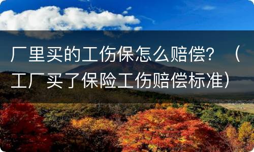 厂里买的工伤保怎么赔偿？（工厂买了保险工伤赔偿标准）