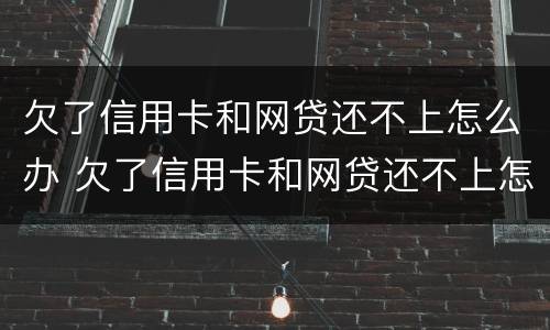 欠了信用卡和网贷还不上怎么办 欠了信用卡和网贷还不上怎么办呢