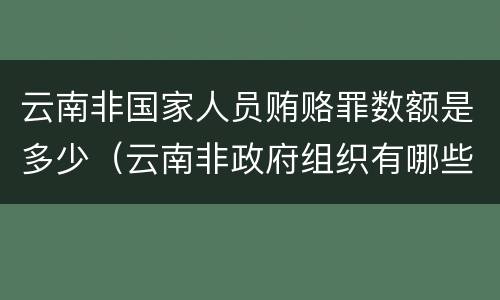 云南非国家人员贿赂罪数额是多少（云南非政府组织有哪些）