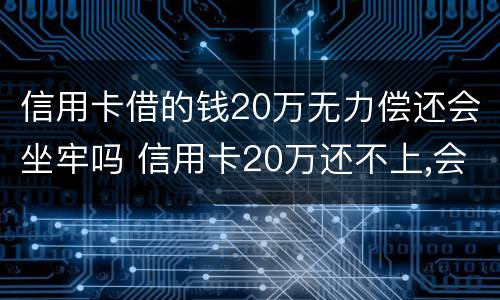 信用卡借的钱20万无力偿还会坐牢吗 信用卡20万还不上,会不会坐牢