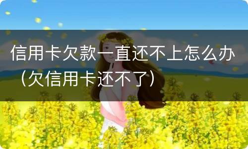 信用卡欠款一直还不上怎么办（欠信用卡还不了）