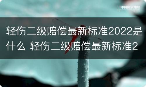 轻伤二级赔偿最新标准2022是什么 轻伤二级赔偿最新标准2022是什么意思