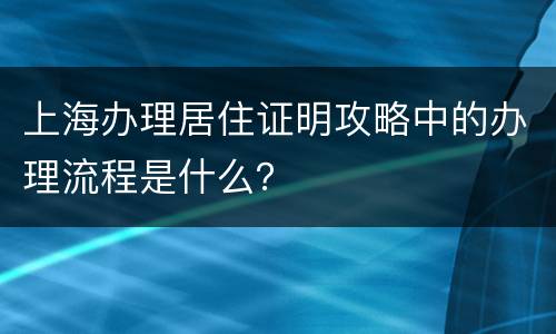 上海办理居住证明攻略中的办理流程是什么？